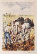 Camille Pissarro The ploughman painting
